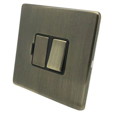 Contemporary Screwless Antique Brass Switched Fused Spur