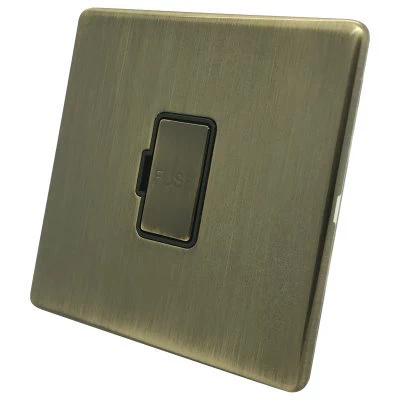 Contemporary Screwless Antique Brass Unswitched Fused Spur