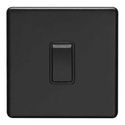 Contemporary Screwless Black 20 Amp Switch