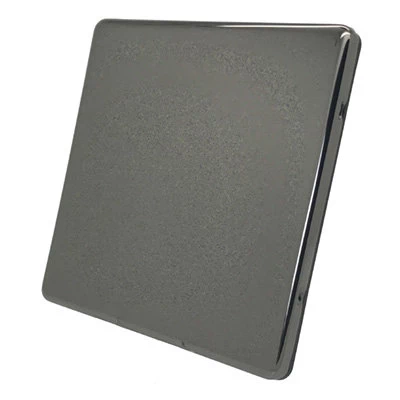 Contemporary Screwless Black Nickel Blank Plate