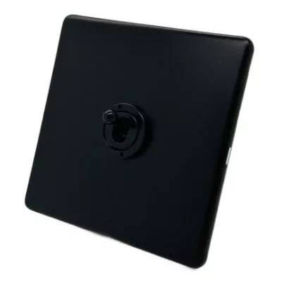 Contemporary Screwless Black Intermediate Toggle (Dolly) Switch