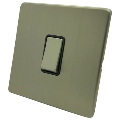 Contemporary Screwless Brushed Chrome Light Switch