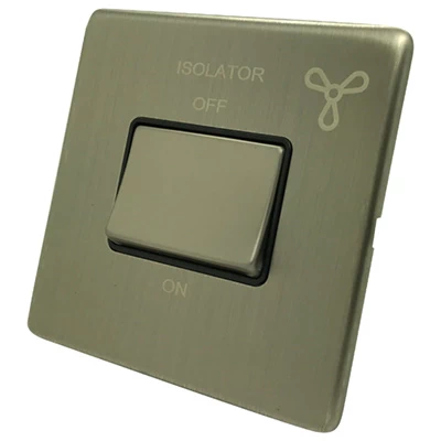 Contemporary Screwless Brushed Chrome Fan Isolator