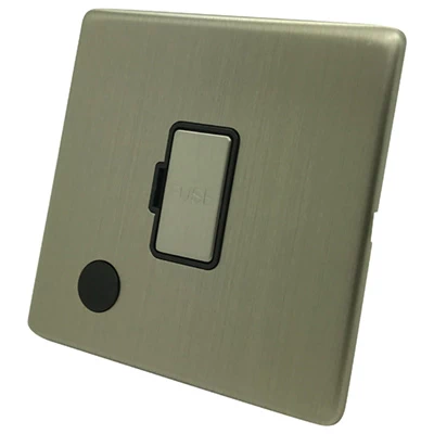 Contemporary Screwless Brushed Chrome Unswitched Fused Spur