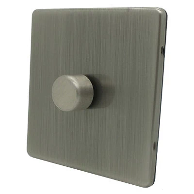 Contemporary Screwless Brushed Nickel LED Dimmer