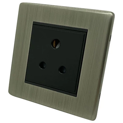 Contemporary Screwless Brushed Nickel Round Pin Unswitched Socket (For Lighting)