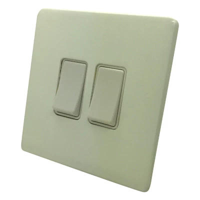 Contemporary Screwless High Gloss White Intermediate Light Switch