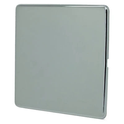 Contemporary Screwless Polished Chrome Blank Plate