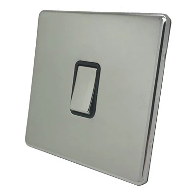 Contemporary Screwless Polished Stainless Intermediate Switch and Light Switch Combination