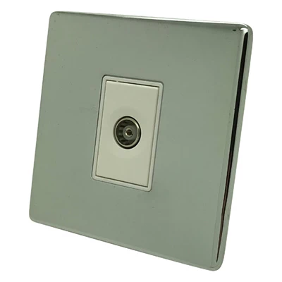 Contemporary Screwless Polished Stainless TV Socket
