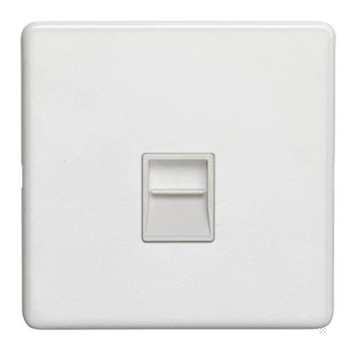 Contemporary Screwless White Telephone Extension Socket