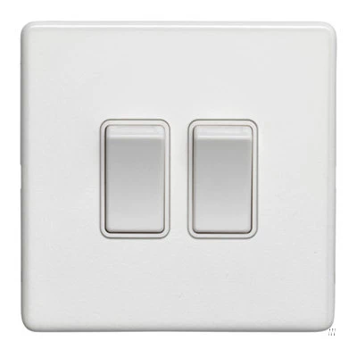 Contemporary Screwless White Intermediate Switch and Light Switch Combination