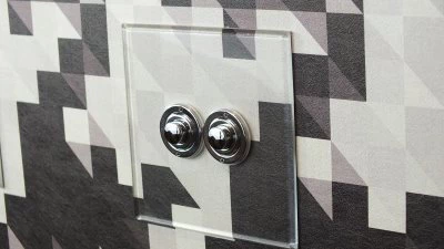 Crystal Clear Polished Stainless Button Dimmer