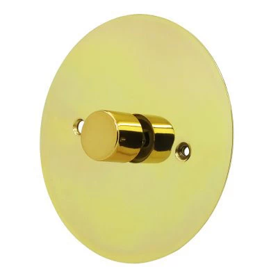 Disc Polished Brass Push Light Switch