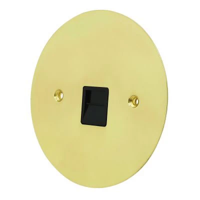 Disc Polished Brass Telephone Extension Socket
