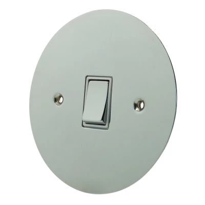 Disc Polished Chrome LED Dimmer and Push Light Switch Combination