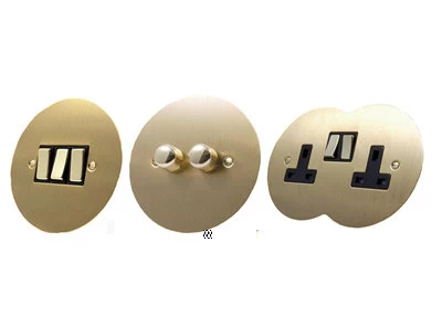 Disc Satin Brass Toggle (Dolly) Switch