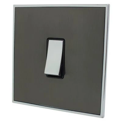 Dorchester Black Nickel Chrome Trim Unswitched Fused Spur