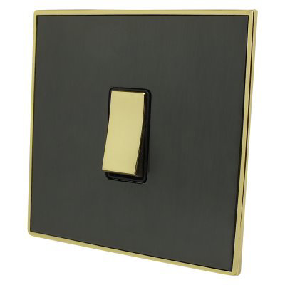 Dorchester Old Bronze Brass Trim Dimmer and Toggle Switch Combination