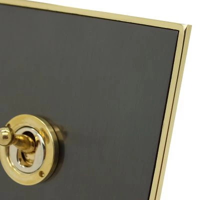 Dorchester White | Polished Brass Trim Toggle (Dolly) Switch