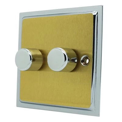 Duo Satin Brass / Polished Chrome Edge LED Dimmer