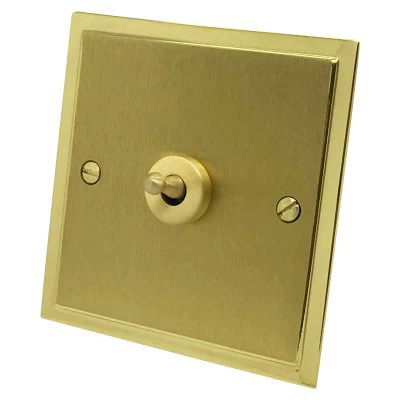 Duo Premier Satin Brass Toggle (Dolly) Switch