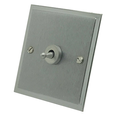 Duo Premier Satin Chrome Dimmer and Toggle Switch Combination