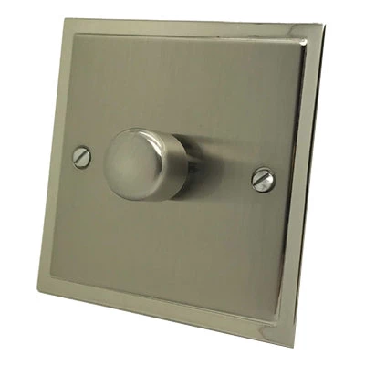 Duo Premier Satin Nickel LED Dimmer and Push Light Switch Combination