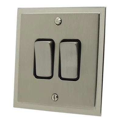 Duo Premier Satin Nickel Intermediate Switch and Light Switch Combination