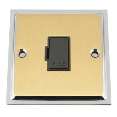 Duo Satin Brass / Polished Chrome Edge Unswitched Fused Spur