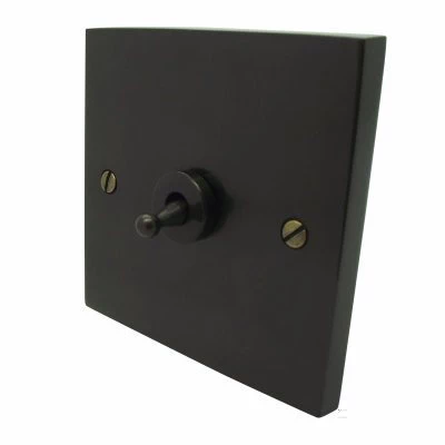 Edwardian Classic Bronze Intermediate Toggle Switch and Toggle Switch Combination