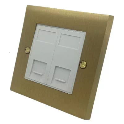 Edwardian Classic Satin Brass RJ45 Network Socket