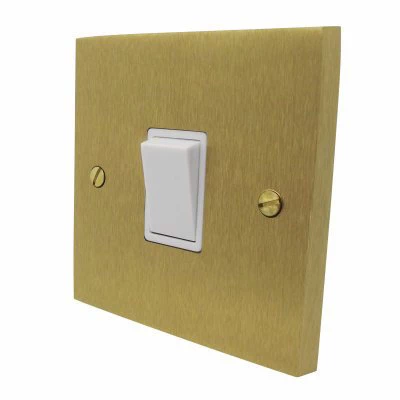 Edwardian Classic Satin Brass Cooker Control (45 Amp Double Pole Switch and 13 Amp Socket)