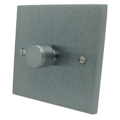 Edwardian Classic Satin Chrome Dimmer and Toggle Switch Combination
