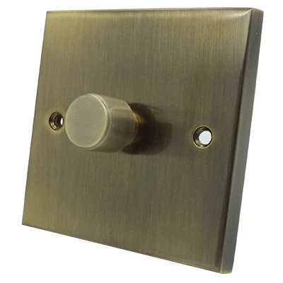 Edwardian Elite Antique Brass Push Intermediate Switch and Push Light Switch Combination