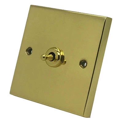 Edwardian Elite Polished Brass Intermediate Toggle (Dolly) Switch