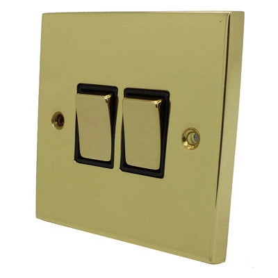 Edwardian Elite Polished Brass Intermediate Switch and Light Switch Combination