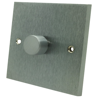 Edwardian Elite Satin Chrome Dimmer and Toggle Switch Combination