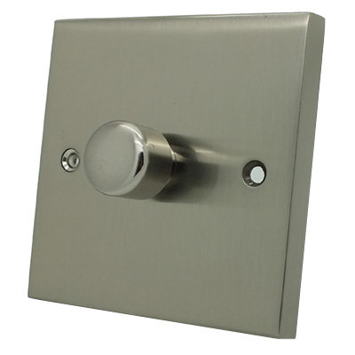 Edwardian Elite Satin Nickel Dimmer and Toggle Switch Combination