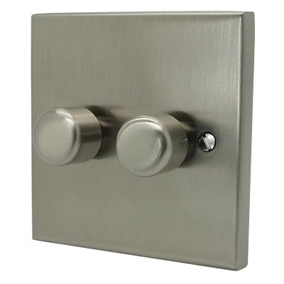 Edwardian Elite Satin Nickel Push Intermediate Switch and Push Light Switch Combination