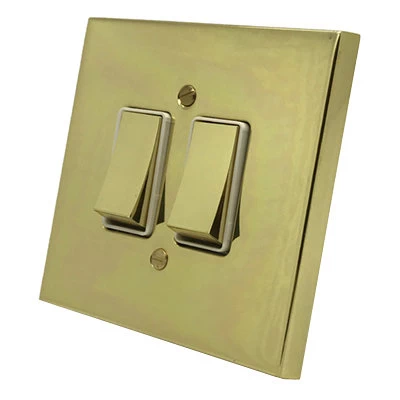 Edwardian Premier Plus Polished Brass (Cast) Light Switch