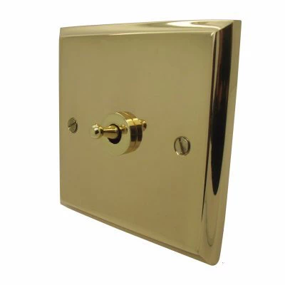 Victorian Premier Polished Brass Toggle (Dolly) Switch