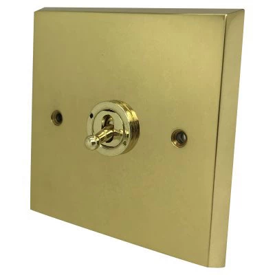Edwardian Supreme Polished Brass Intermediate Toggle (Dolly) Switch