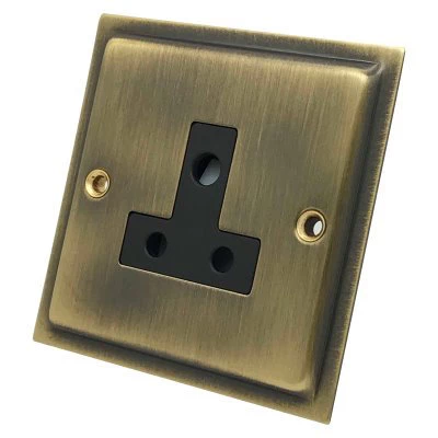Elegance (Antique) Antique Brass Round Pin Unswitched Socket (For Lighting)