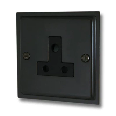 Elegance Bronze Noir Round Pin Unswitched Socket (For Lighting)