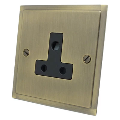 Elegance Elite Antique Brass Round Pin Unswitched Socket (For Lighting)