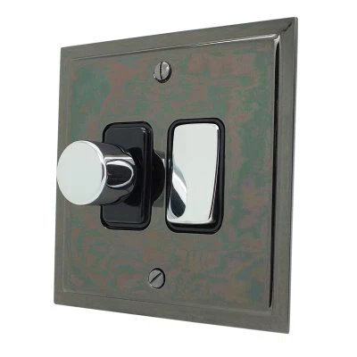 Elegance Elite Black Nickel Dimmer and Light Switch Combination