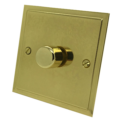 Elegance Elite Polished Brass Dimmer and Toggle Switch Combination