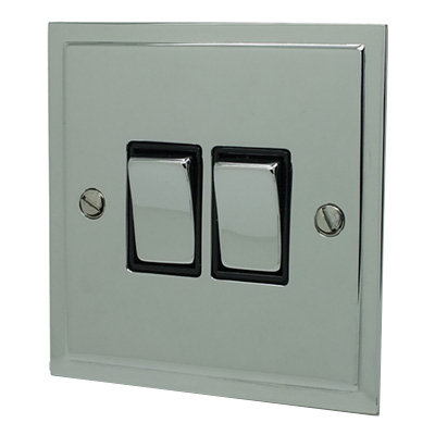 Elegance Elite Polished Chrome Dimmer and Toggle Switch Combination