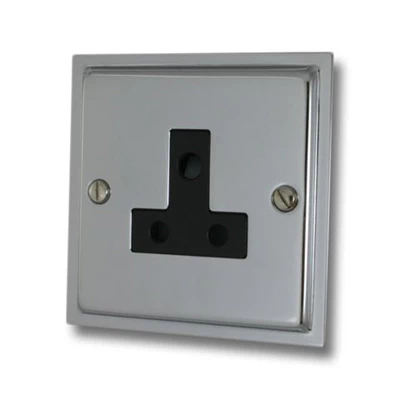 Elegance Polished Chrome Round Pin Unswitched Socket (For Lighting)